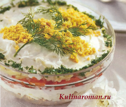 салат мимоза с горбушей рецепт с фото