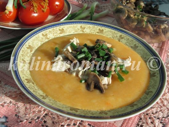 картофельный суп с грибами и грудинкой