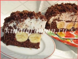 творожный торт с бананами