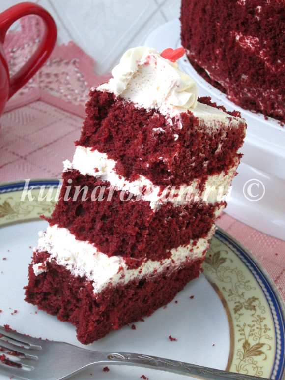 вкусный торт красный бархат