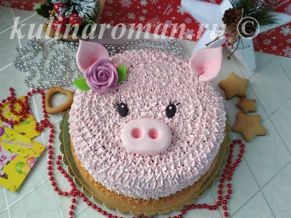 торт в виде свиньи